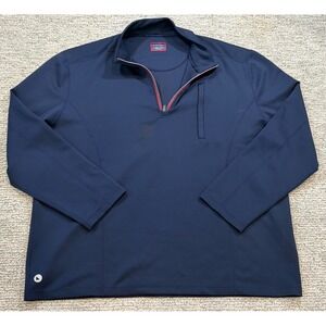Untuckit Mens Navy 1/4 Zip Pullover Sweatshirt 3XL XXXL Polyester/Spandex Golf